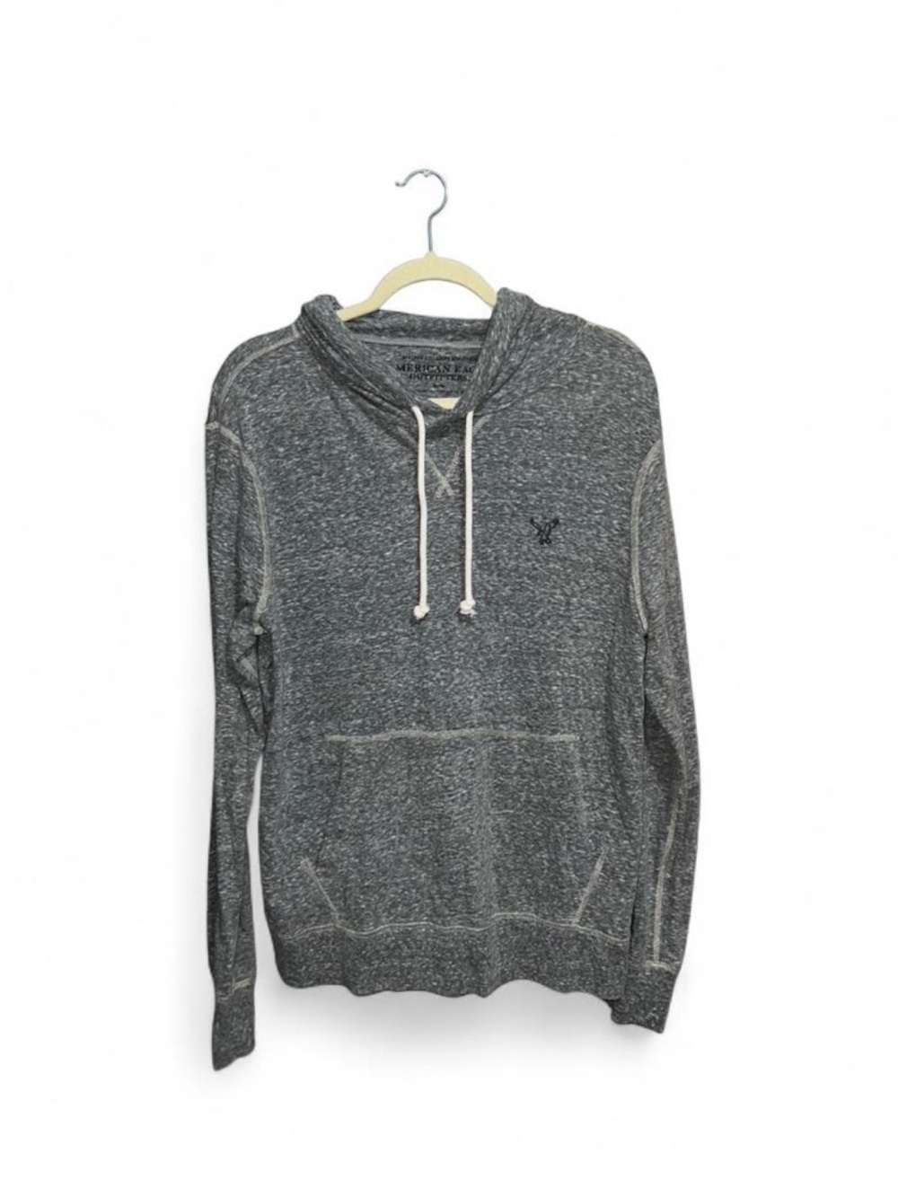 American Eagle Men’s Heather Gray Athletic Fit Pullover Hoodie Size Medium